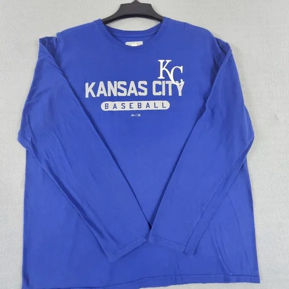 KC Royals Shirt Men 2XL Majestic Blue Kansas City MLB - Picture 3 of 6